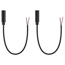 2-Pack 2.5mm Female Jack to Bare Wire Pigtail TS Mono 2.5mm Plug Connector Adapt