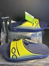 OOFOS Unisex OOahh Sport Eyellow/Navy US Men's 14 Women’s 16 / EUR 47  NEW #1500