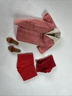 Vintage Barbie Ken Original Red And White Swimsuit Outfit #750