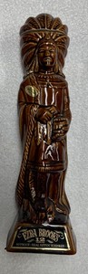 1968 EZRA BROOKS  Indian Chief Cigar Store Real Sippin Whiskey Decanter EMPTY