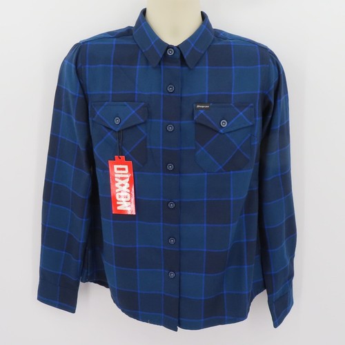 Dixxon Snap On Women Medium Blue Two Pocket Long Sleeve Button Down Flannel NEW - Picture 10 of 11