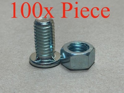 100x Pack Lot A307 F/N Button Bolt Flat Head Cinch Clinch 1/2''-13 x 1'' w/ Nut