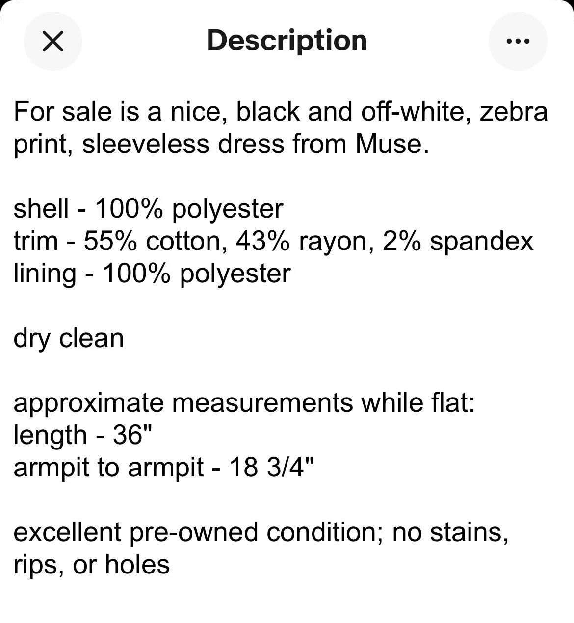 OFF WHITE Abito smanicato M 10 bianco e nero zebrato stampa animalier grande foderato con cerniera