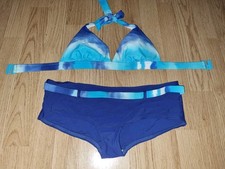 Gorgeous blue F F bikini top bottom set size 10 12