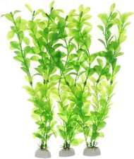 Bitray Plastic Aquarium Plant Set, 10 Inches High Green Water Grass