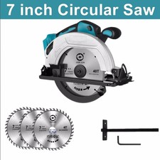 7" Cordless Circular Saw Brushless Wood Cutter For Makita 18V + 180mm Blades x3