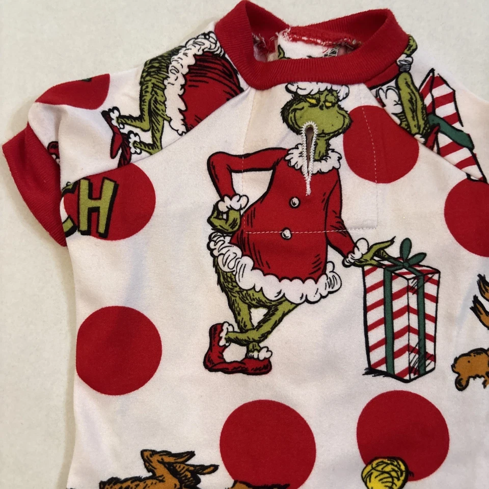 Grinch Pet Pajamas XS Christmas Dog Family Pjs Max Reindeer White Red Matching - Image 2 of 4