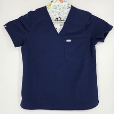 Figs Scrub Top Womens Medium Catarina One Pocket Technical Uniforms Navy Blue