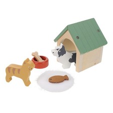 Pet Simulation Feeding Set House Mini Furniture Dog Kennels Toys
