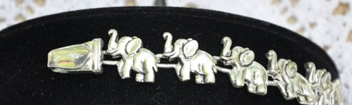 Elephant link bracelet silver gray metal 6.25" WILDLIFE SOS