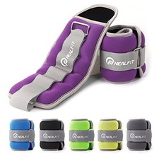 NEALFIT Ankle Weights Adjustable Purple Gray Leg Arm Wrist Training NEW