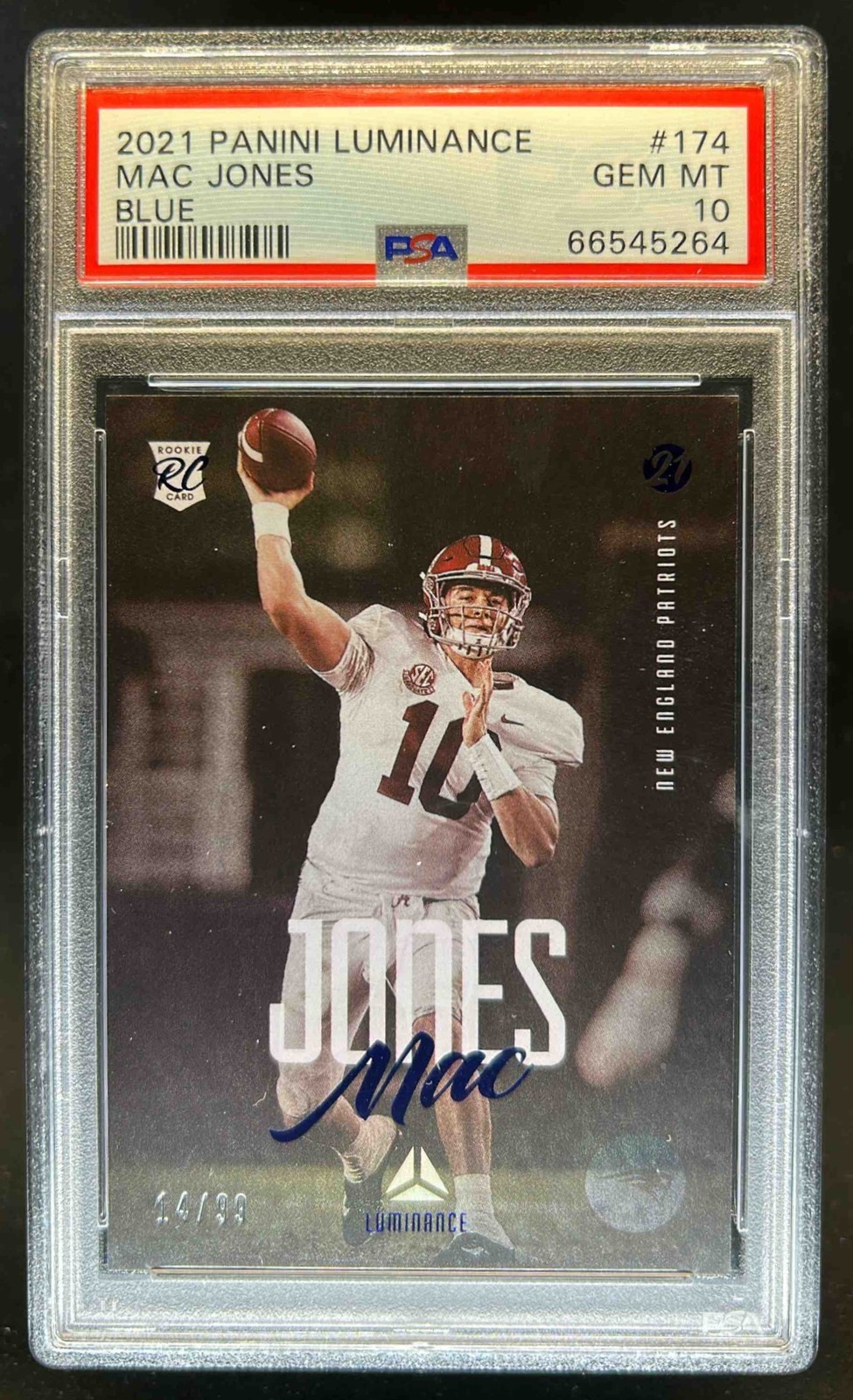 Mac Jones Panini Luminance #174 Blue