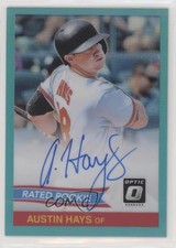 2018 Panini Donruss Optic Aqua Prizm 37/75 Austin Hays #84S-AH Auto s3g