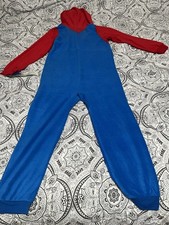 Super Mario Bros Jumpsuit Kids Child L 10-12 Youth Costume Halloween Pajamas