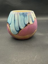 Nielsen s Extraordinary Ceramics Vase 1996 Signed 4 Blue Purple Glaze