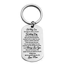 Son Wedding Gifts from Mom Gifts for Son on His Wedding Day To My Son Keychain