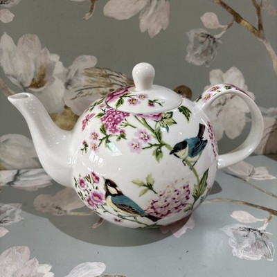 Hübsche Teekanne von Creative Tops - Vögel und Blumen Blaumeisen und Blüten