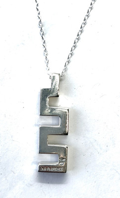 Old Florence Sterling Silver Zig-Zag Pendant Necklace