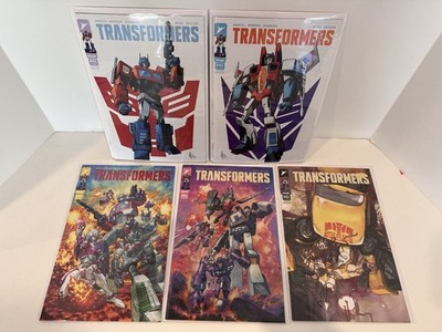 Transformers #1 SECOND PRINT (2023) Skybound Lot of 5 Covers A-E 2nd PTG Image