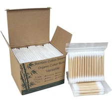 eyxformula Wooden Cotton Swabs, Sustainable Bamboo Sticks  Soft Tips, Natural...