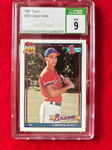 1991 Topps - Chipper Jones #333 (RC) Rookie Atlanta Braves Baseball #1 Draft Pic