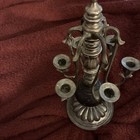 Vintage Candelabra Silver And Wood Gothic Style For Taper Candles — photo 1