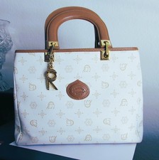 Christian Raguerre Bag, Satchel, Top Handle Leather + Coated Canvas Cream/Ivory