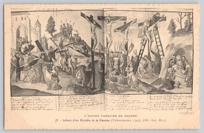 Postcard Passion Crucifixion Scene from 1547 Book