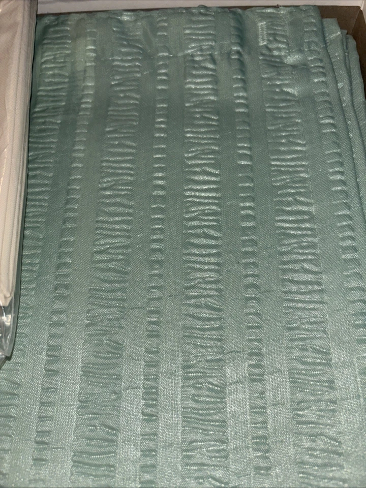 NOVO Na Caixa Original Vintage Ames Cortina de Chuveiro Moda de Banho Jade Pucker Up - Imagem 3 de 4