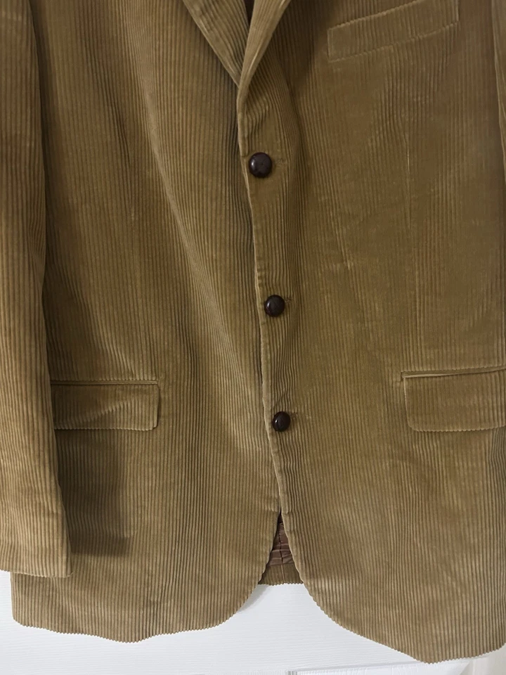 Blazer Abrigo Deportivo De Colección Brooks Brothers Italia Loro Piana Para Hombres 44L Botón Pana Foto 3 de 4