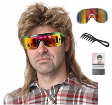 Mullet Wigs for Men Joe Dirt Emo Wig 80s Costumes Fancy Party Accessory Cospl...