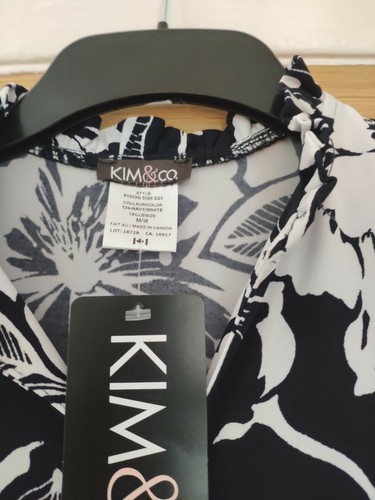 NWT Navy/White Floral Midi Dress Size M Kim&Co Qvc - Picture 4 of 4