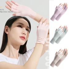 Anti-uv Fingerless Gloves Driving Glove Ice Silk Half Fingers Gloves Thin Mitten