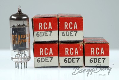 5 Vintage RCA 6DE7 Dissimilar Double Triode  Audio Vacuum Tube Valve - Bangybang