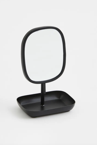 Adjustable tilted rectangle Table Mirror Stand Storage Tray vanity Small Black - Picture 1 of 3