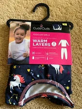 Cuddl Duds Unicorns Warm Layers 2 Piece Set Baselayer Long Sleeve Long Pant 4T