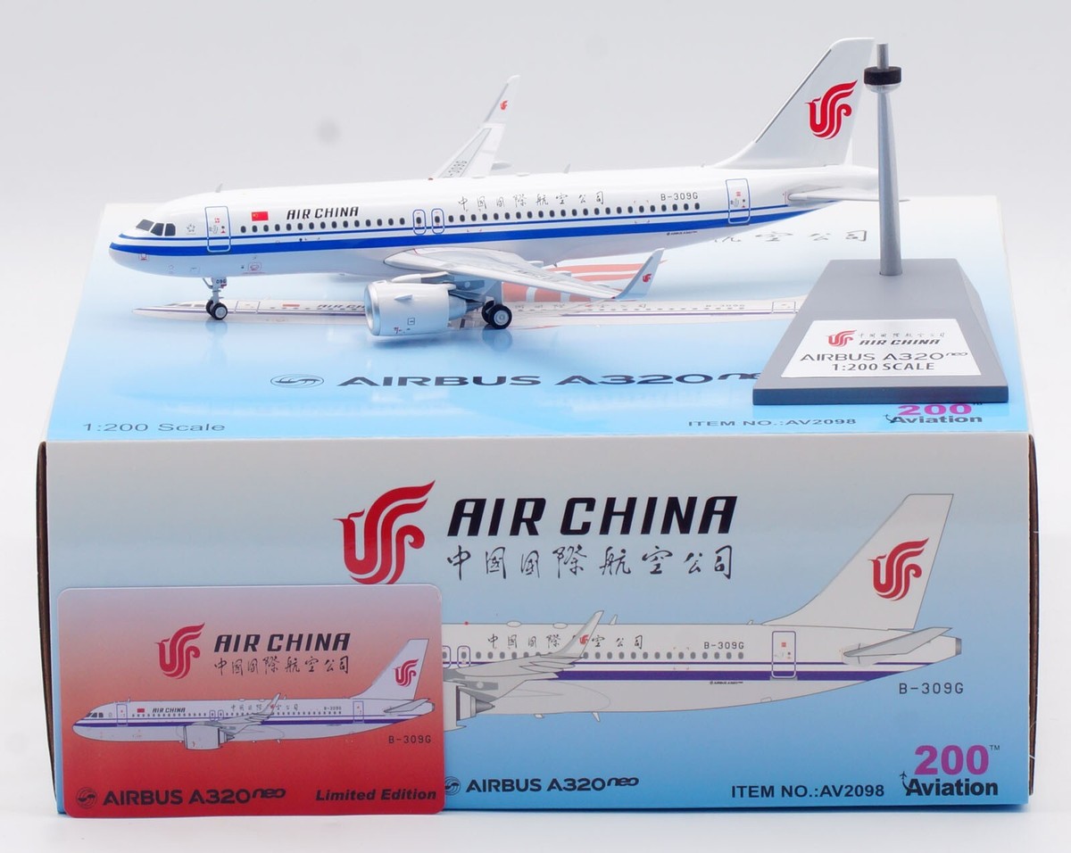 Aviation 1:200 中国国際航空 A320NEO B-309G Aviation 1:200 AIR CHINA Airbus A320neo Diecast Aircraft Jet