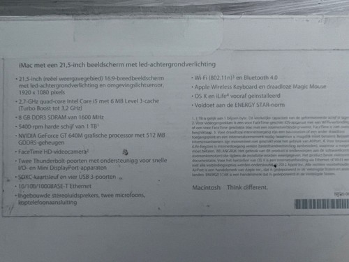 Apple iMac 21,5 inch (54,61 cm) AIO 2012 i5 8GB 1TB HDD Silver - Afbeelding 6 van 7