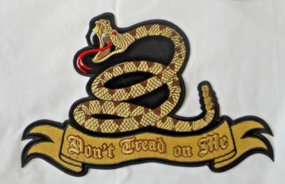 Don't Tread On Me Gadsden  Flag  Patch 5'' x 3.5''  Biker Vest, Jacket,
