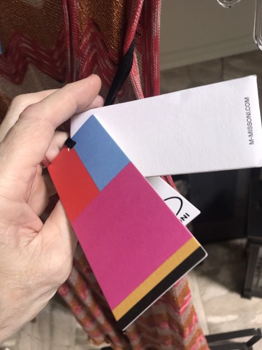 NUEVO $920 MISSONI Vestido midi sin mangas tejido chevron naranja Abito cuello en V 38/2 - Imagen 9 de 12