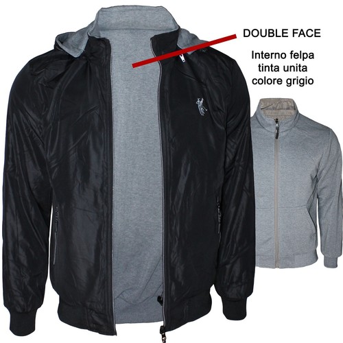 Herren Winterjacke Double Face Sweatjacke mit abnehmbarer Kapuze - Bild 2 von 18