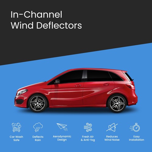 Mercedes B-Klasse W246 MK2 2011-2019 5-türige Schrägheck Windabweiser 4tlg getönt - Bild 3 von 10