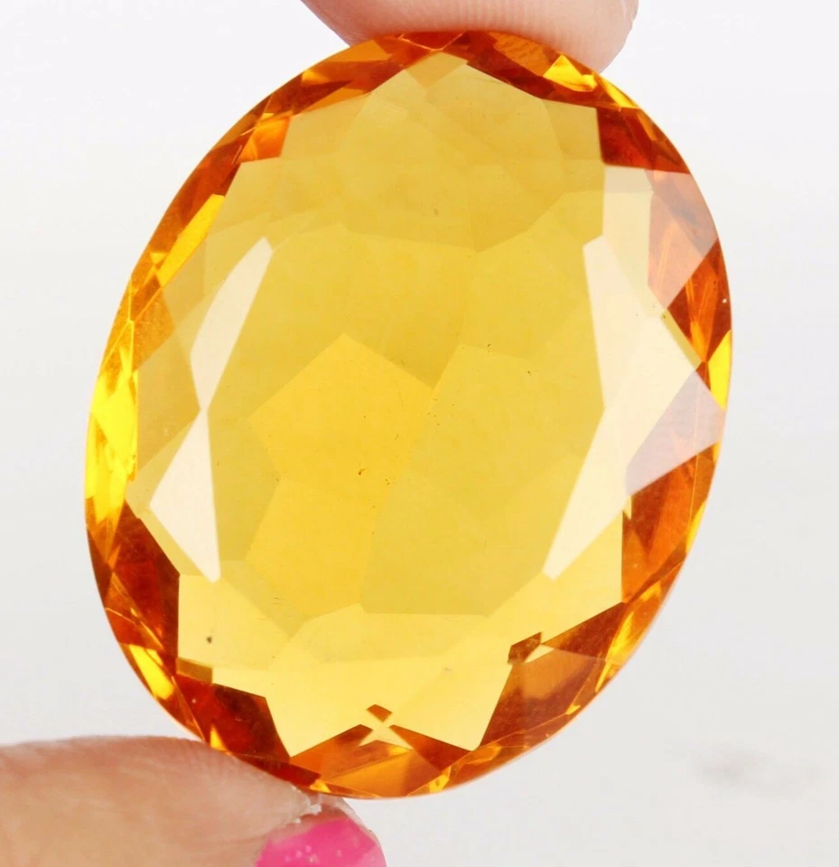 AAA+ Large Yellow Citrine 78.90 Ct. Oval Cut Loose Gemstone for Ring & Pendant - Image 2 of 4