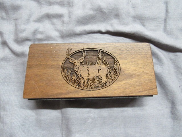 Lasercraft Wood Desk Top Organizer Deer in the Woods 1988
