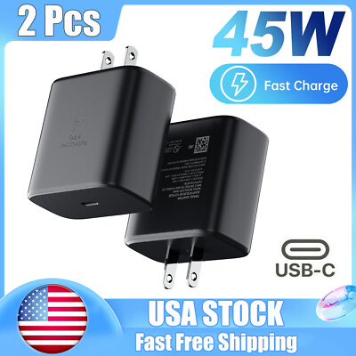 2 X PD 45W USB Type C Super Fast Wall Charger For Samsung Galaxy S22 Ultra S21 +