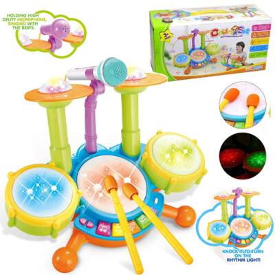 Kids Drum Kit Toy for 1-2 Year Old Boys Drum Set Baby Musical Instruments  Gifts UK