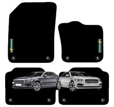 For Volvo S90 & V90 2016+ Onwards Tailored Carpet Car Floor Mats w/ logo 8 Clips
