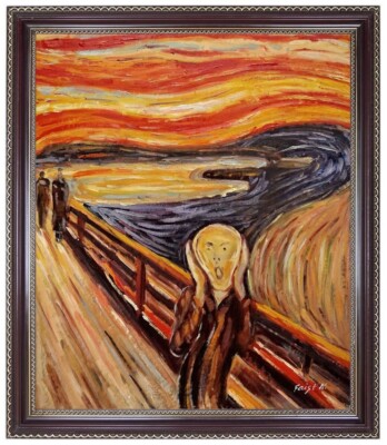 Ölbild, der Schrei, Edvard Munch, Ölgemälde HANDGEMALT, Gemälde 50x60cm