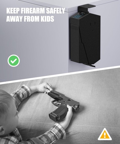 Passcode Drop Down Handgun Safe Mounted Single Gun Safe Mounted w/ Backup Keys - Picture 6 of 9