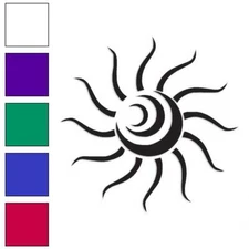 Spiral Sun Art, Vinyl Decal Sticker, Multiple Colors & Sizes #667